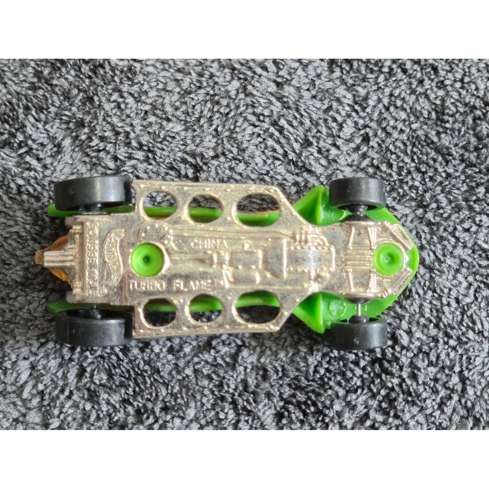 Hot Wheels Turbo Flame Green Purple Flames Orange Tint Diecast Toy Car 1995